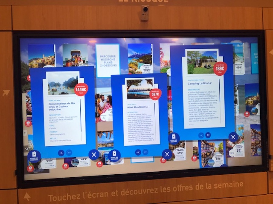 Brochure virtuelle tactile Le Kiosque Carrefour Voyages — fiches voyages détaillées
